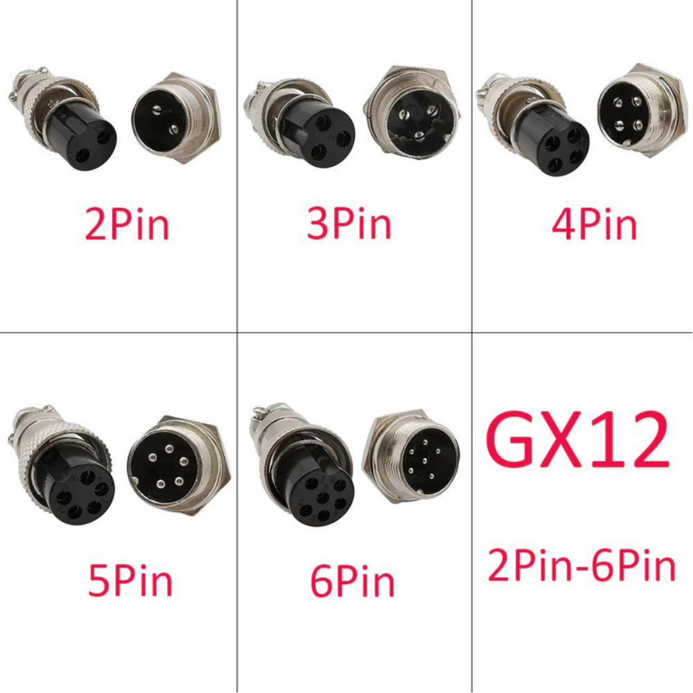 6 lı Mini Mic Erkek Konnektör - (Gx-12) ( 5 Adet )