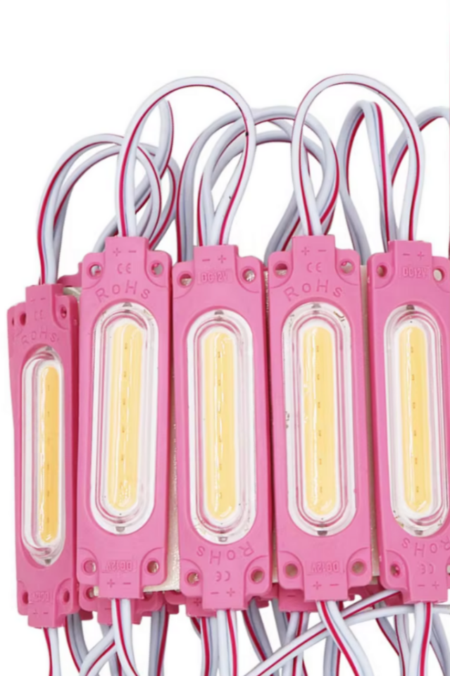 12 Volt 2 Watt Cob Led Modül Pembe (10 Adet)