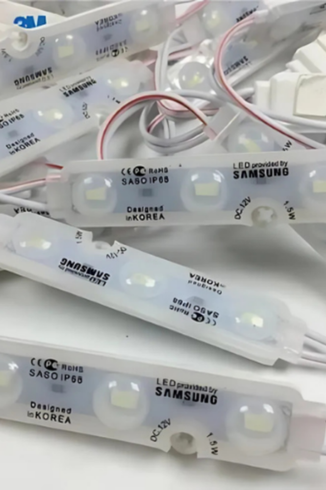 12 Volt 3 Lensli Samsung Modül Led Kırmızı (10 Adet)