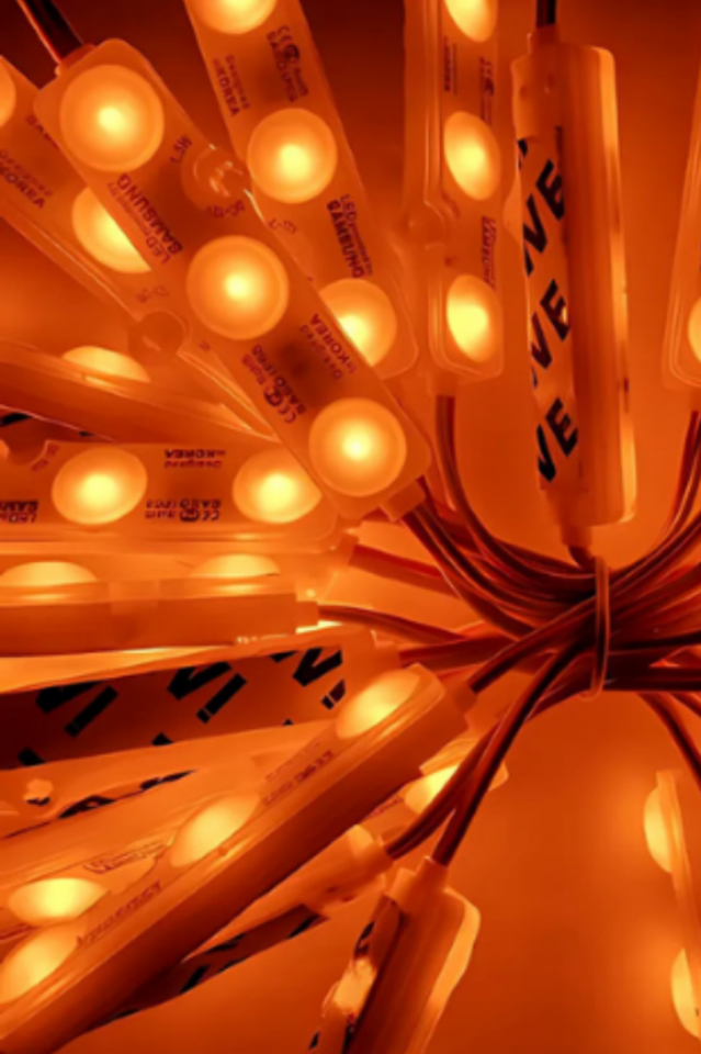 12 Volt 3 Lensli Samsung Modül Led Sarı (10 Adet)