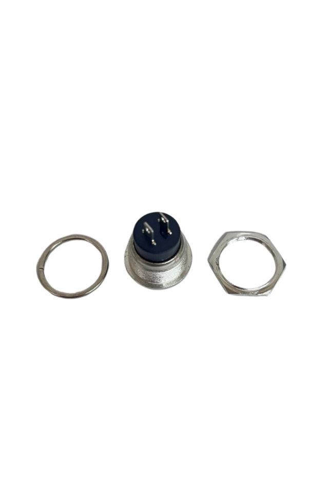 Metal Buton Yaylı 16MM Anahtar Siyah (10 Adet)