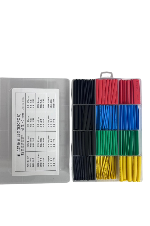 Makaron Seti 530 Parça Kutulu Isı ile Daralan Makaron Kablo Koruyucu Set