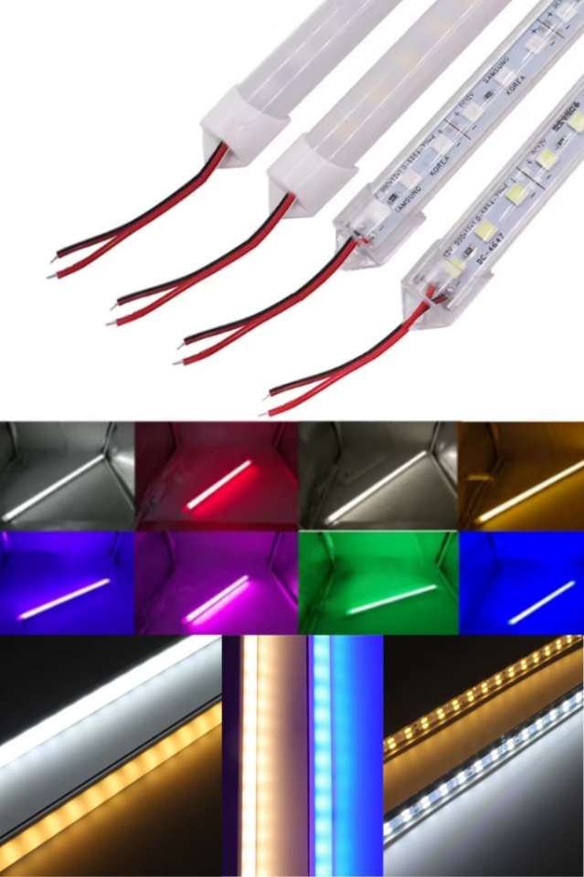 Alüminyum Kasalı Çubuk Bar Led 12V 72 Ledli 5730 Opak Cam KIRMIZI Led