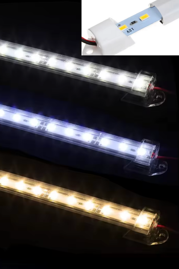 Alüminyum Kasalı Çubuk Bar Led 12V 72 Ledli 5730 Şeffaf Cam SARI (AMBER) Led