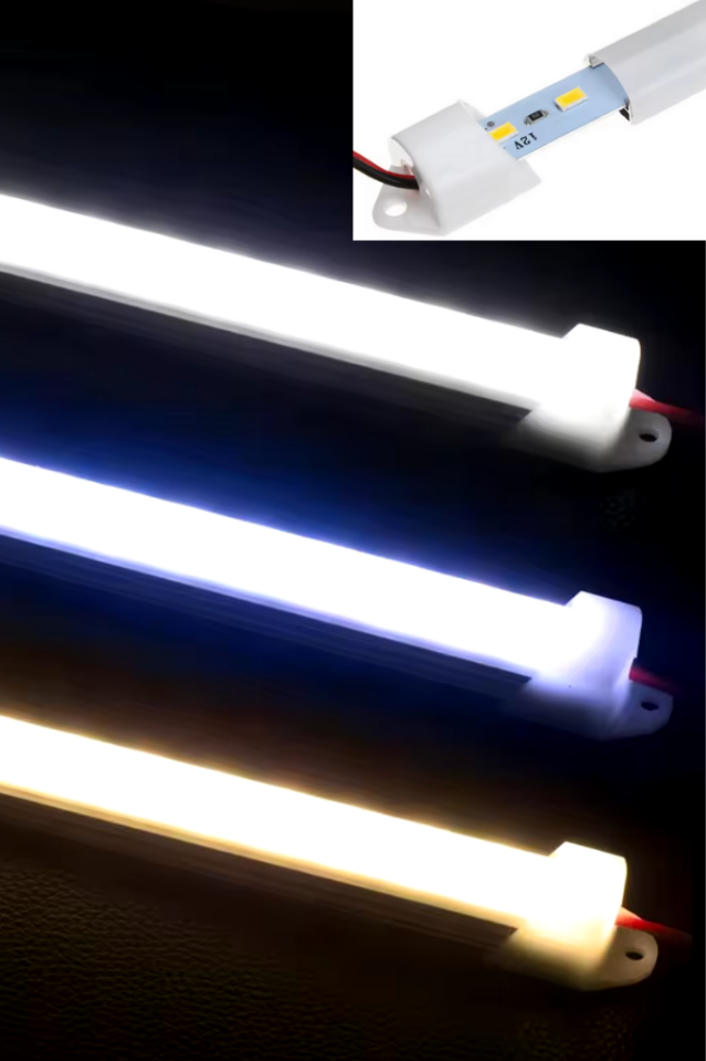 Alüminyum Kasalı Çubuk Bar Led 12V 72 Ledli 5730 Opak Cam SARI (AMBER) Led