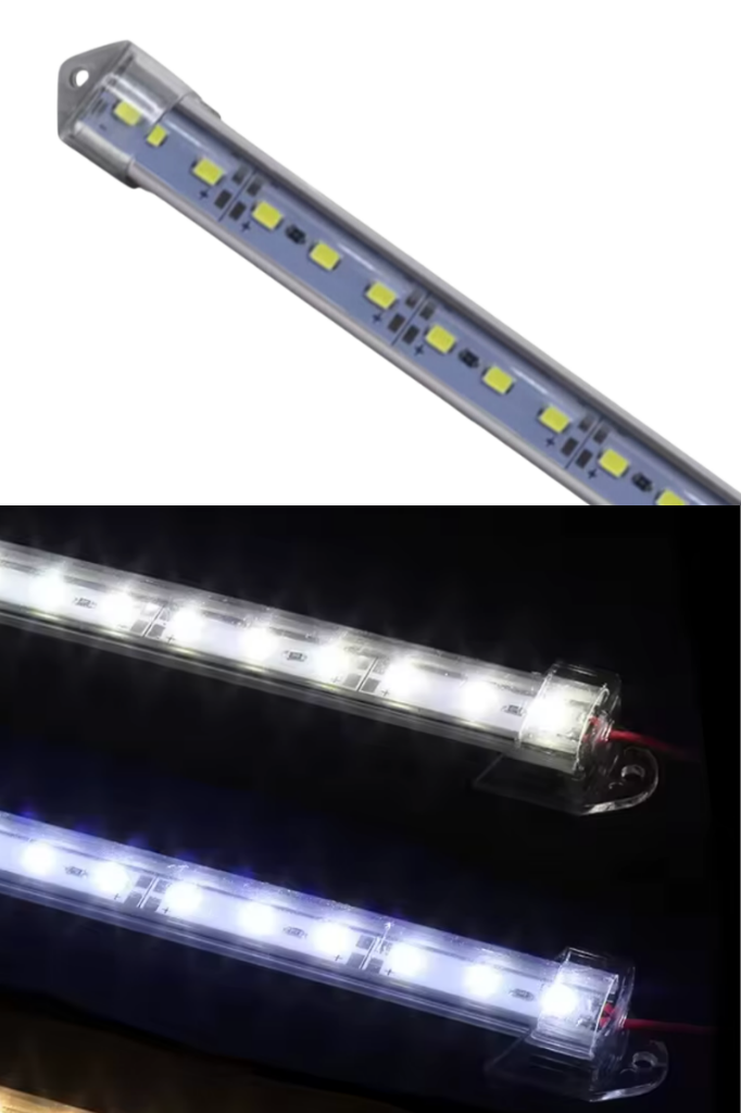 Alüminyum Kasalı Çubuk Bar Led 12V 72 Ledli 5730 Şeffaf Cam NATURAL BEYAZ Led
