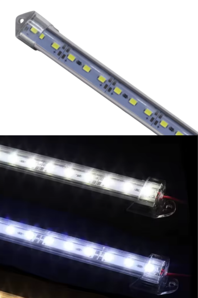 Alüminyum Kasalı Çubuk Bar Led 12V 72 Ledli 5730 Şeffaf Cam NATURAL BEYAZ Led