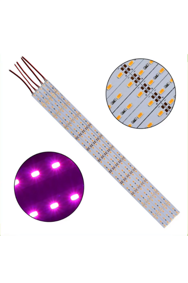 Alüminyum Kasalı Çubuk Bar Led 12V 72 Ledli 5730 Şeffaf Cam Grow Led Full Spectrum Bitki Yetiştirme Ledi