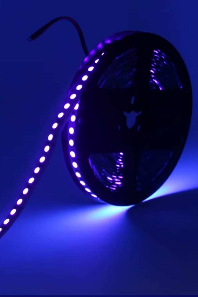 Ultraviyole 2835 Şerit Led 12V Uv Şerit Led Black Light 120 Ledli ( 1 Metre )