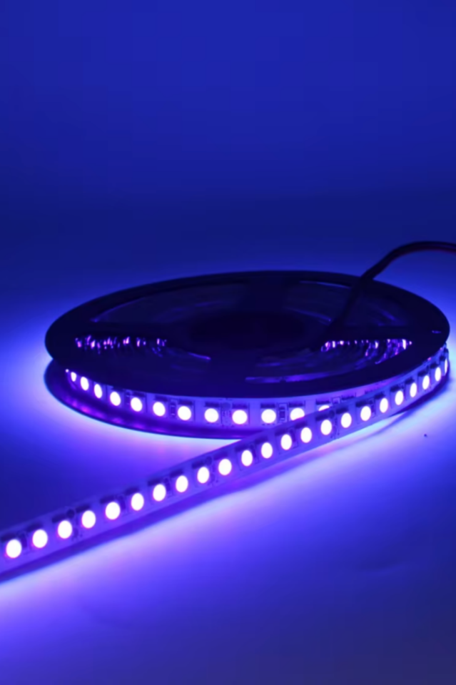 Ultraviyole 2835 Şerit Led 12V Uv Şerit Led Black Light 120 Ledli ( 1 Metre )