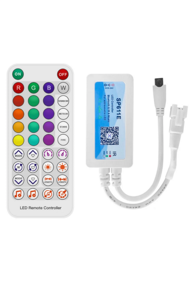 SP611E Pixel Led Kontrol Müzik Denetleyicisi Adreslenebilir ARGB Bluetooth Kontrol WS2811-WS2812