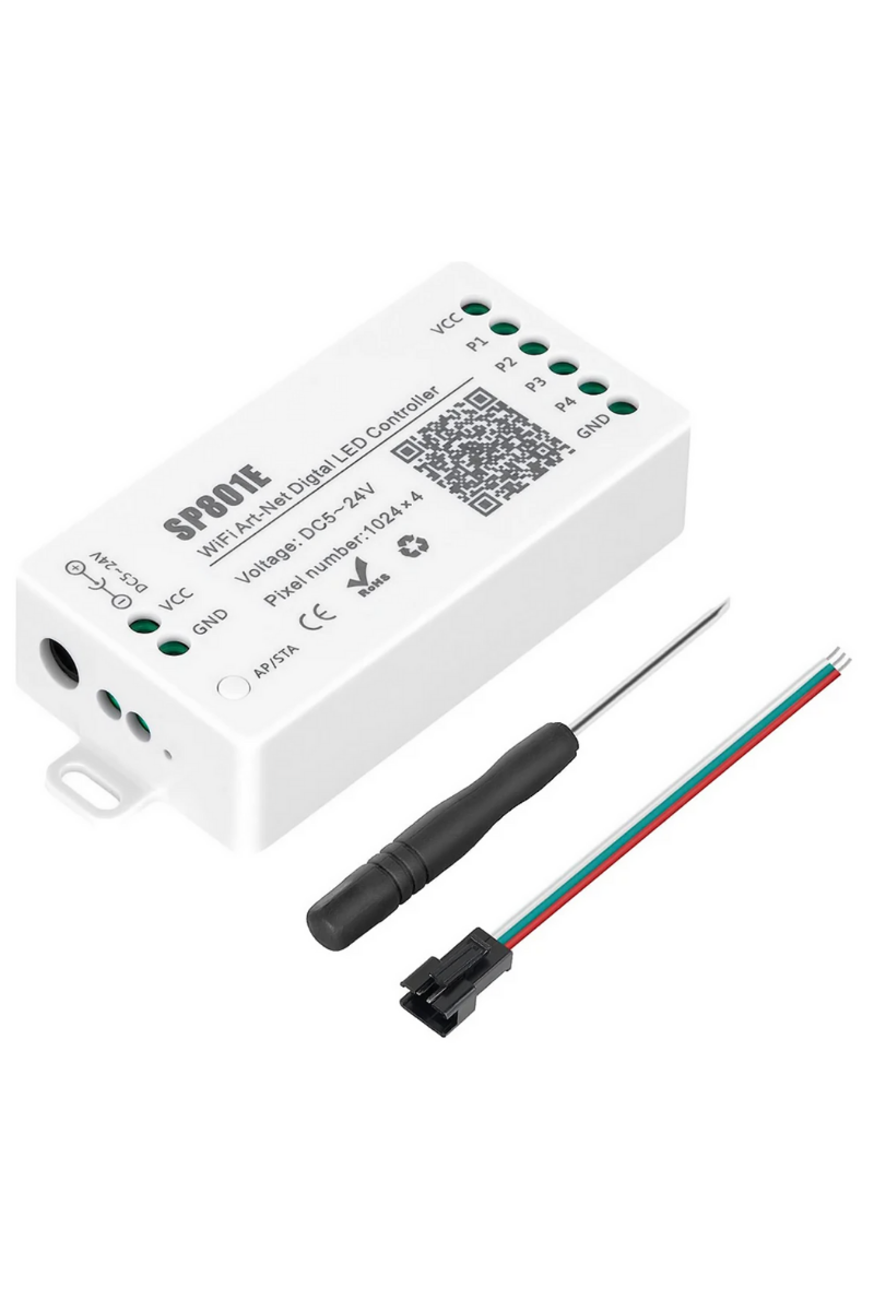 SP801E Pixel Şerit Led Kontrol Ve Matrix Wi-Fi Led Kontrol Denetleyici Kutusu WS2811-WS2812B