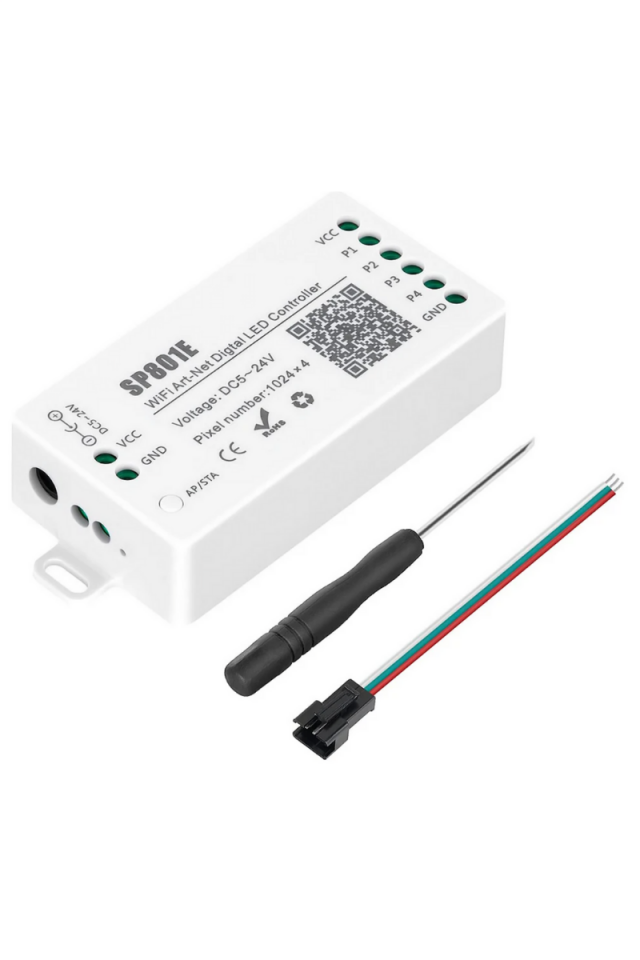 SP801E Pixel Şerit Led Kontrol Ve Matrix Wi-Fi Led Kontrol Denetleyici Kutusu WS2811-WS2812B