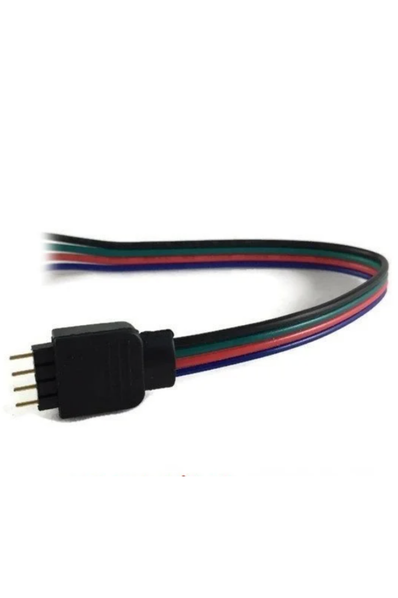 RGB Şerit Led Birleştirme Aparatı Kablolu 4’Lü İğne Erkek Kablo (5 Adet)