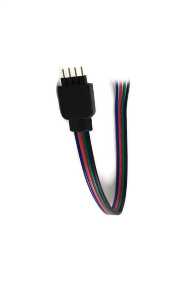 RGB Şerit Led Birleştirme Aparatı Kablolu 4’Lü İğne Erkek Kablo (5 Adet)
