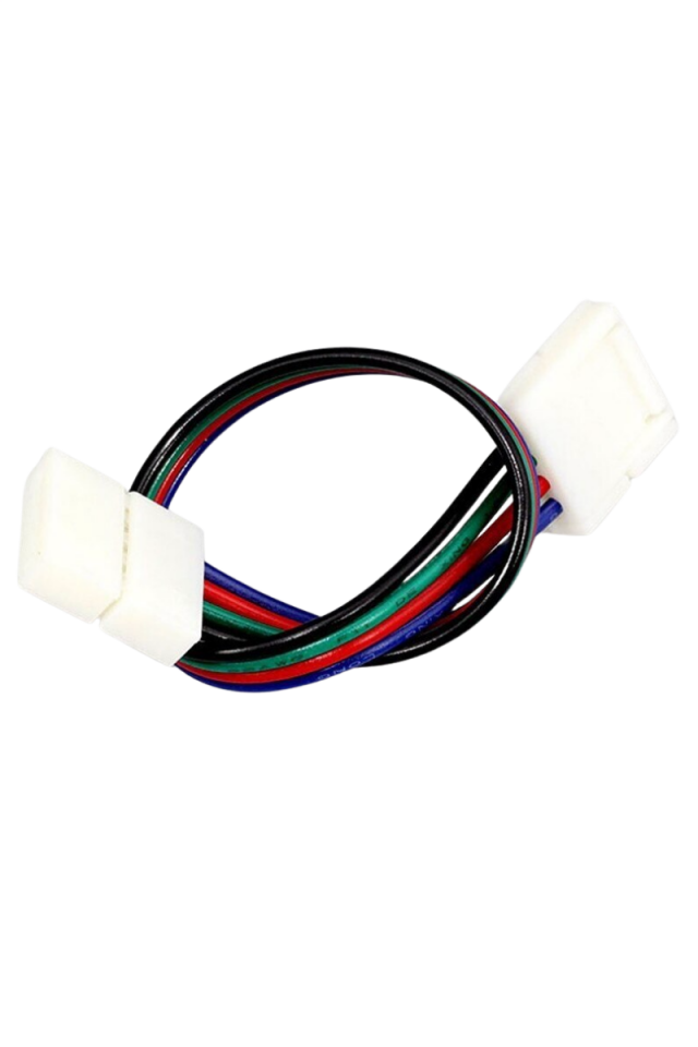 RGB Şerit Led Birleştirme Aparatı Kablolu 4’Lü Çift Yönlü (5 Adet)