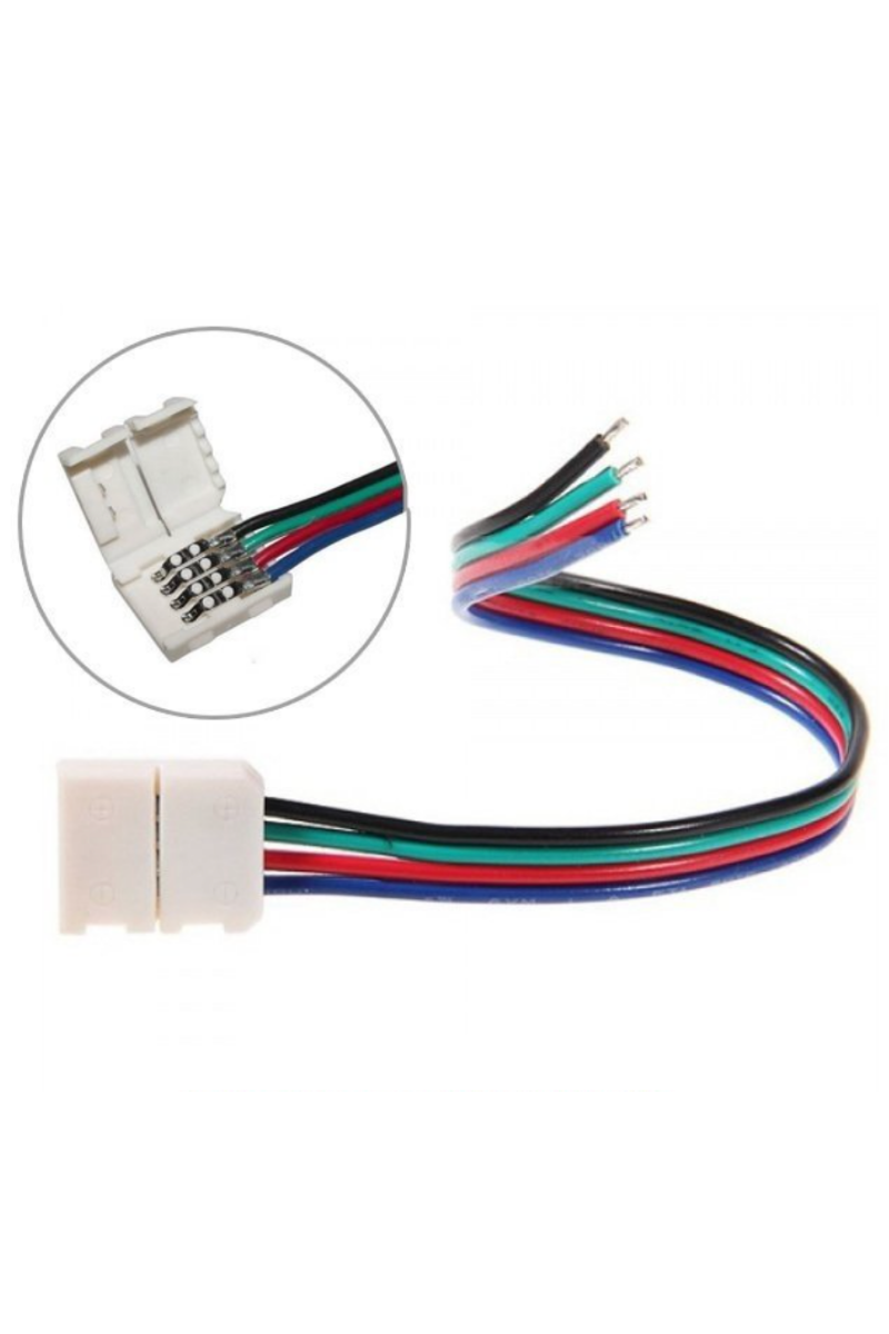 RGB Şerit Led Birleştirme Aparatı Kablolu 4’lü Tek Yönlü (5 Adet)