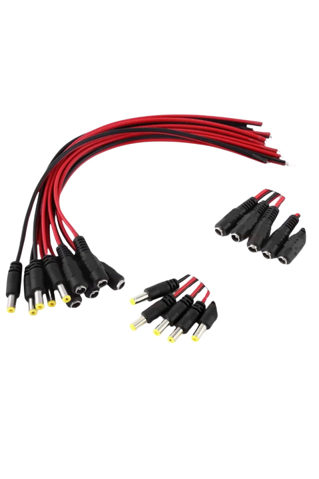 2.1 Dişi Led Birleştirme Kablosu 15cm Adaptör Jack Fişi ve Kamera Kablosu (5 Adet)