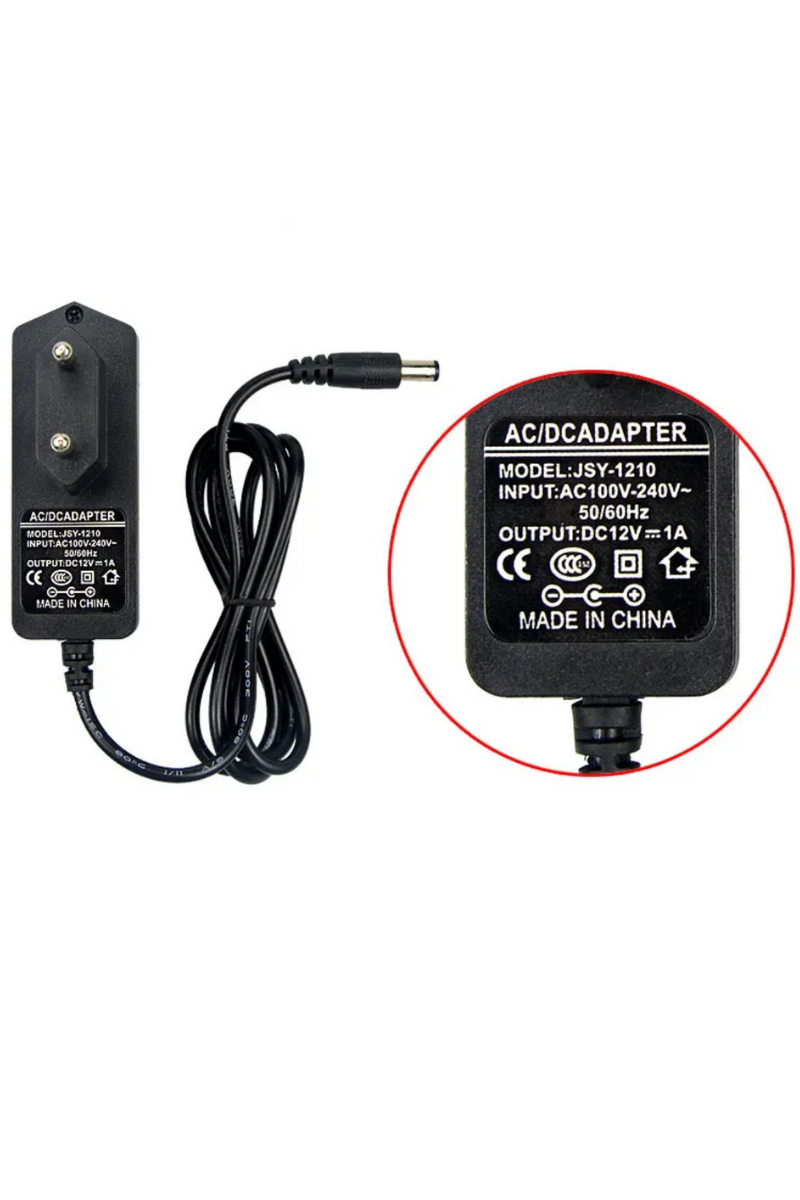 12 Volt 1 Amper Priz Tip Adaptör IP20 İç Mekan