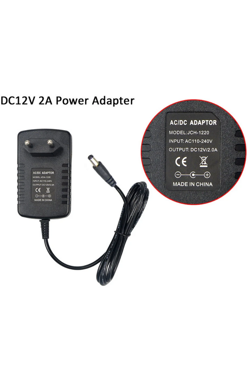 12 Volt 2 Amper Priz Tip Adaptör IP20 İç Mekan