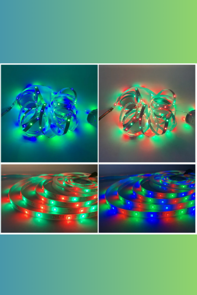 12 Volt İç Mekan Şerit Led 3 Çipli RGB Metrede 60 Led IP20 (5 Metre)