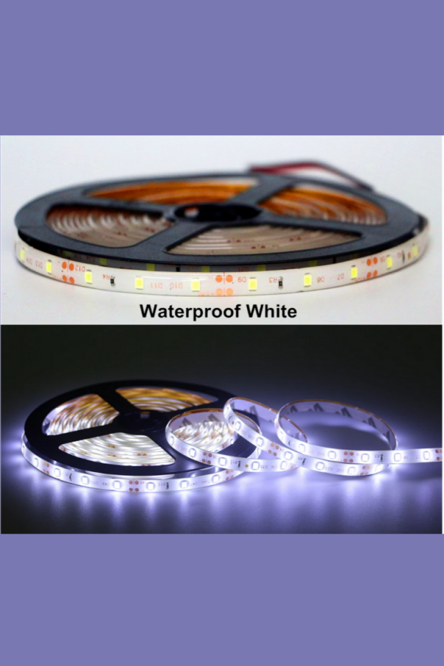 12 Volt 5050 Dış Mekan Şerit Led 3 Çipli Beyaz Metrede 60 Led IP65 (5 Metre)