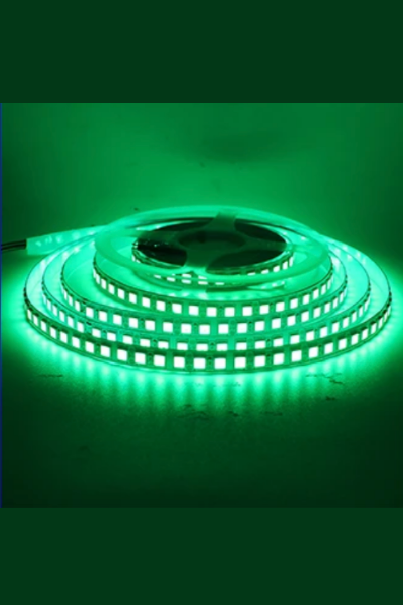 12 Volt 5050 Dış Mekan Şerit Led 3 Çipli Yeşil Metrede 60 Led IP65 (5 Metre)