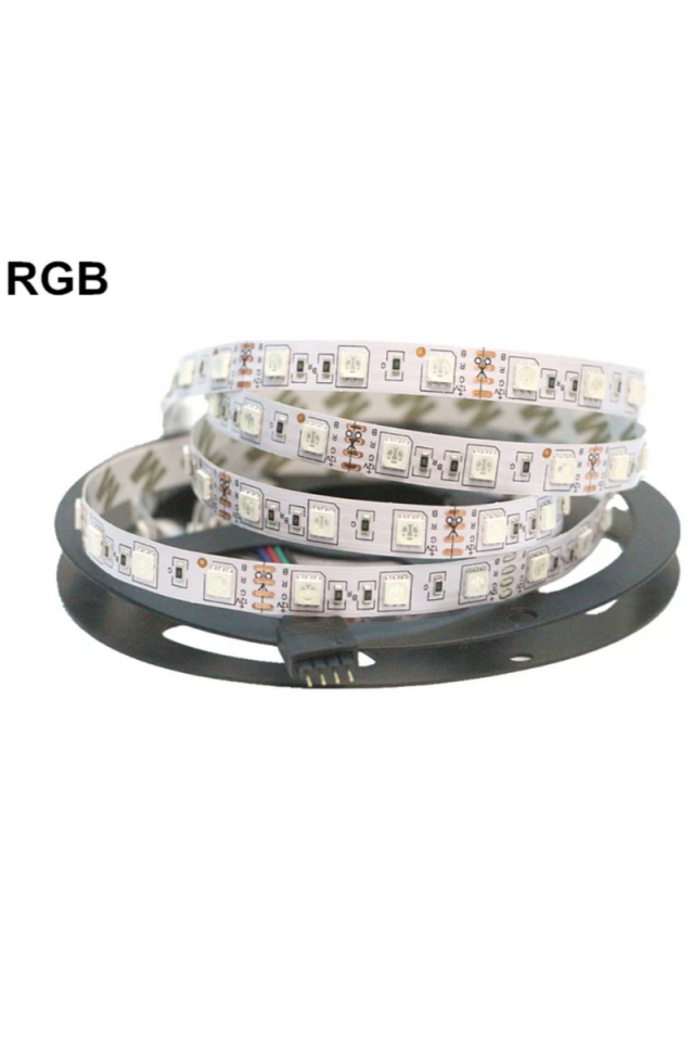 12 Volt 5050 Dış Mekan Şerit Led 3 Çipli RGB Metrede 60 Led IP65 (5 Metre)