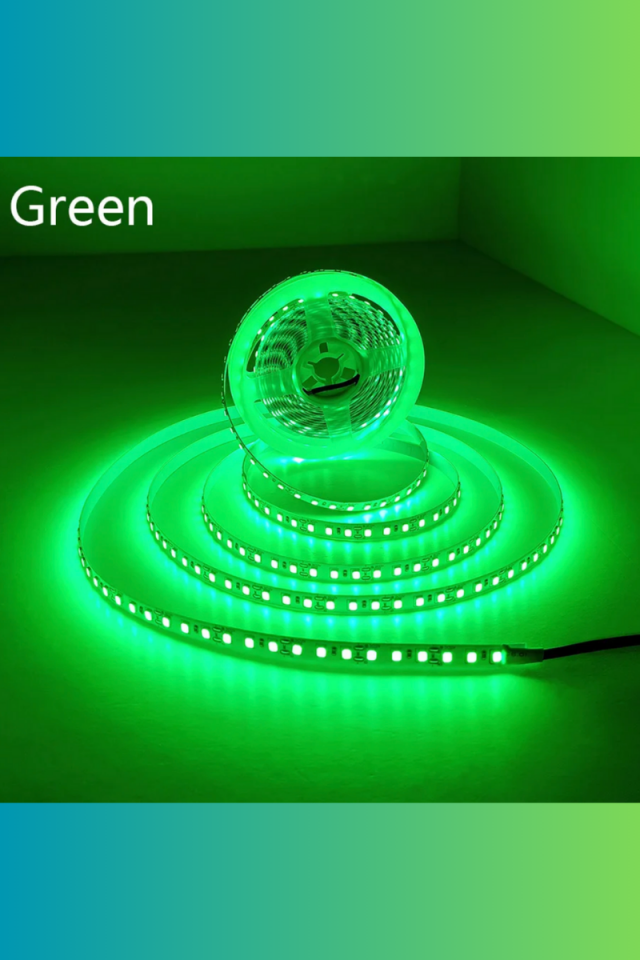 5 Volt 2835 Şerit Led 5 MM Yeşil 120 Ledli IP20 (5 Metre)