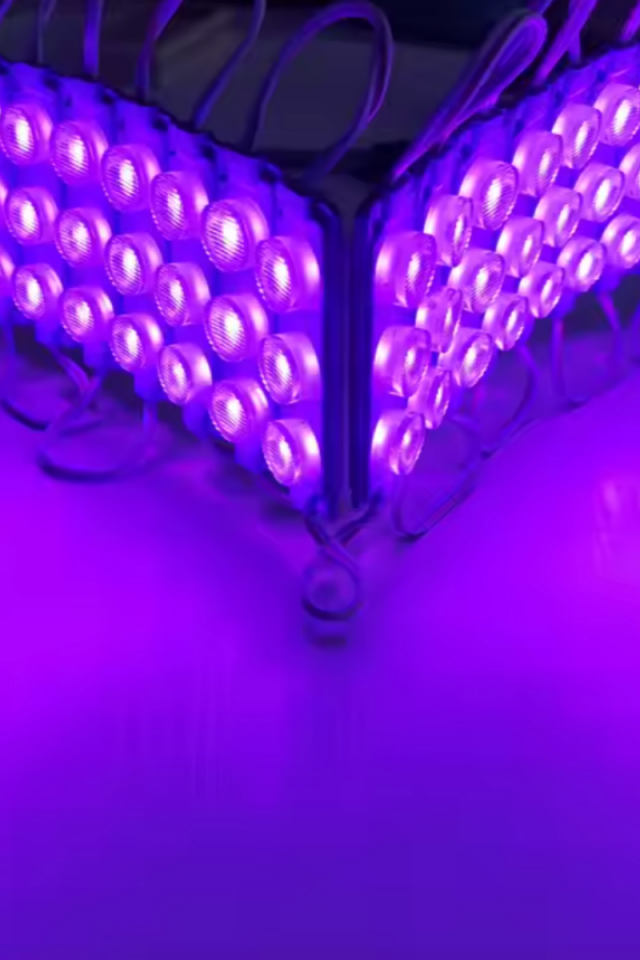 3 Mercekli 3030 Reklamcı Modül Mor 12 Volt 3 Watt (10 Adet)