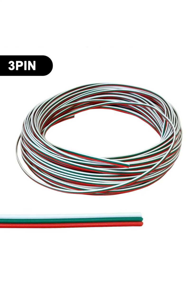 3 Pin Kordon Kablo 3X0.22mm Şerit Led Kablosu 3 lü JST Elektrik Kablosu Kalaylı Bakır Kablo 100 Metre