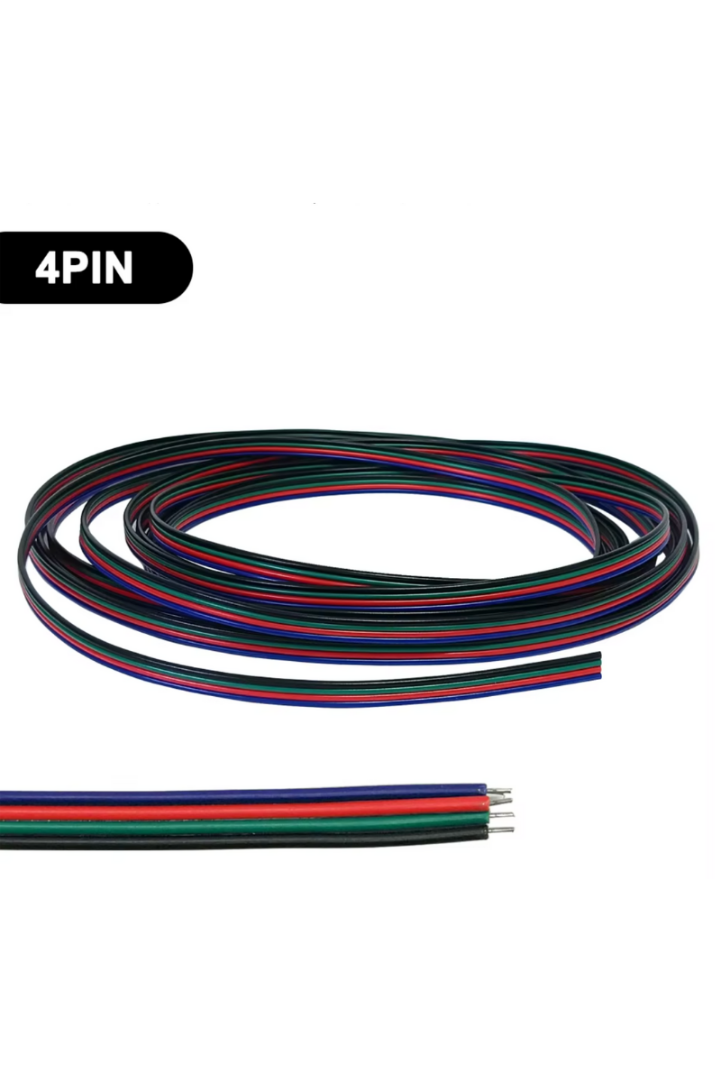 4 Pin Kordon Kablo 4X0.22mm RGB Şerit Led Kablosu 4 lü JST Elektrik Kablosu Kalaylı Bakır Kablo 100 Metre