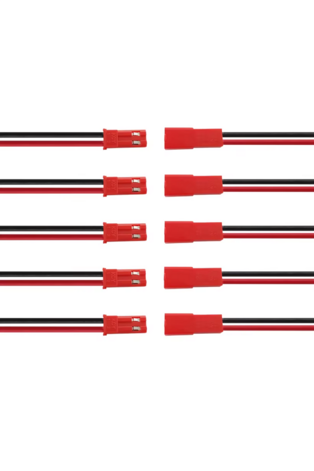 2 li JST Kablolu Konnektör 2 Pin Birleştirme Kablosu Dişi-Erkek Takım (5 Adet)