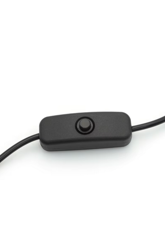 2 Amper Swich li USB Erkek Kablo 1 Metre Anahtarlı Açık Uçlu Siyah USB Kablo