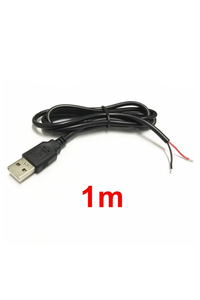 2 Amper USB Erkek Kablo 1 Metre Ucu Açık USB Kablo