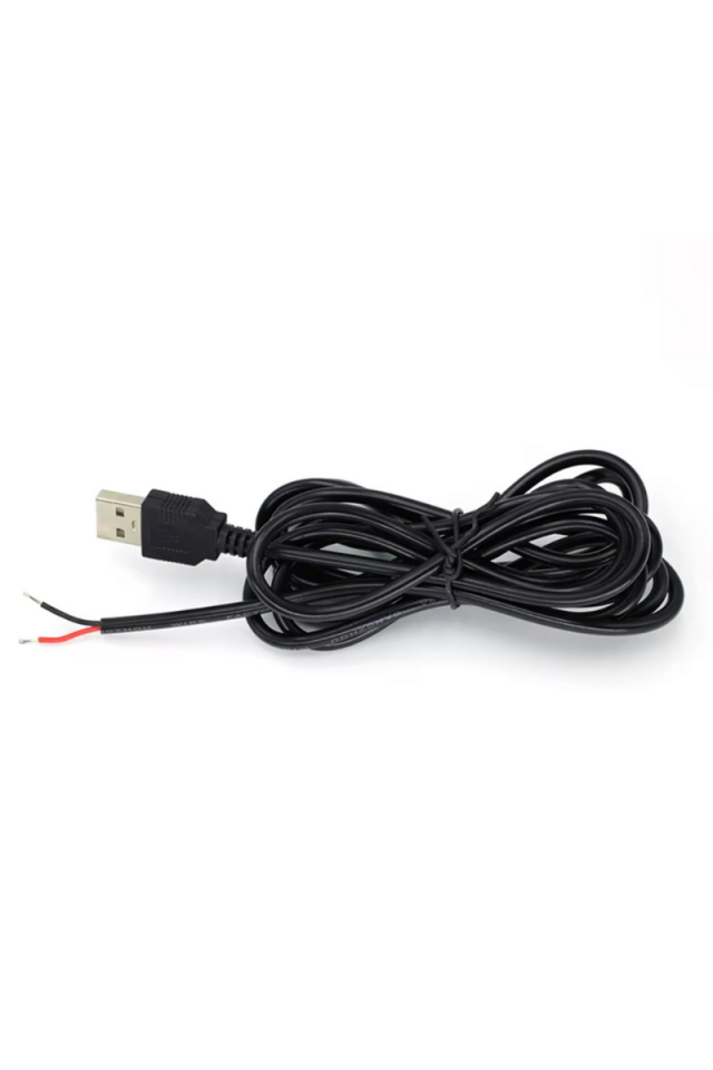 2 Amper USB Erkek Kablo 1 Metre Ucu Açık USB Kablo