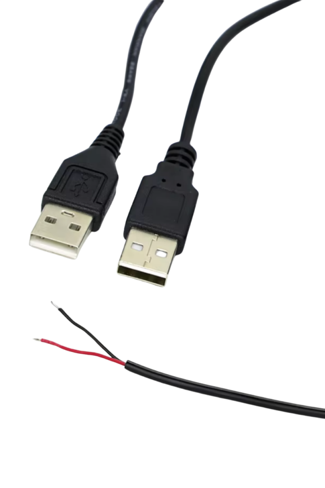 2 Amper USB Erkek Kablo 1 Metre Ucu Açık USB Kablo