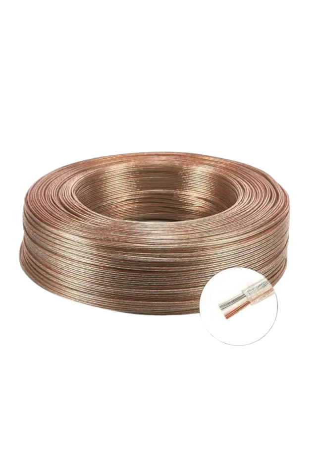 Kalaylı Bakır Kordon Kablo 2X0.22mm 2 Pin JST Şeffaf Montaj Kablosu 2’li Şerit Led Kablosu ( 100 Metre)