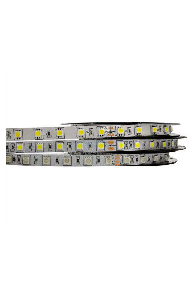 24 Volt 5050 Şerit Led Mavi IP65 (5 Metre)