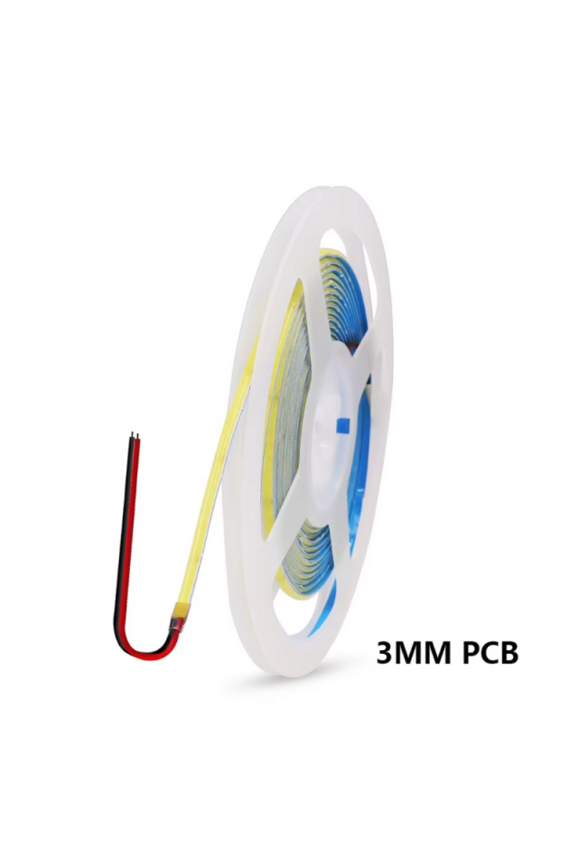 12V Cob Şerit Led 3MM 400 Ledli İnce Esnek Mavi Cob Led IP20 (5 Metre)