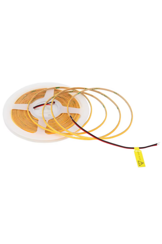 12V Cob Şerit Led 3MM 400 Ledli İnce Esnek Mavi Cob Led IP20 (5 Metre)