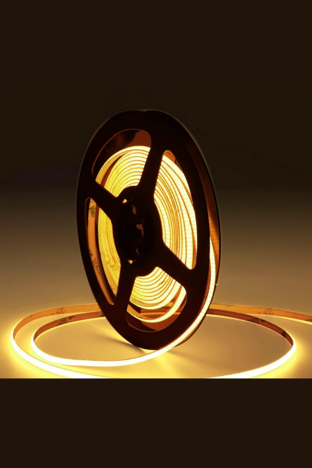 12V Cob Şerit Led 3MM 400 Ledli İnce Esnek Gün Işığı Cob Led IP20 (5 Metre)