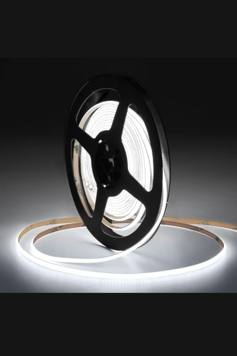 12V Cob Şerit Led 3MM 400 Ledli İnce Esnek Beyaz Cob Led IP20 (5 Metre)
