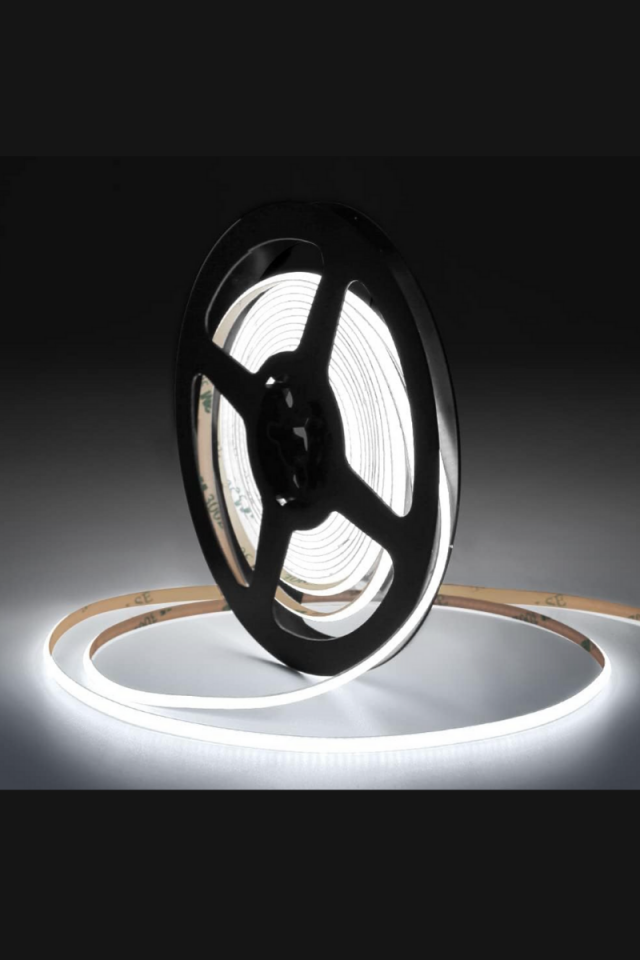 12V Cob Şerit Led 3MM 400 Ledli İnce Esnek Beyaz Cob Led IP20 (5 Metre)