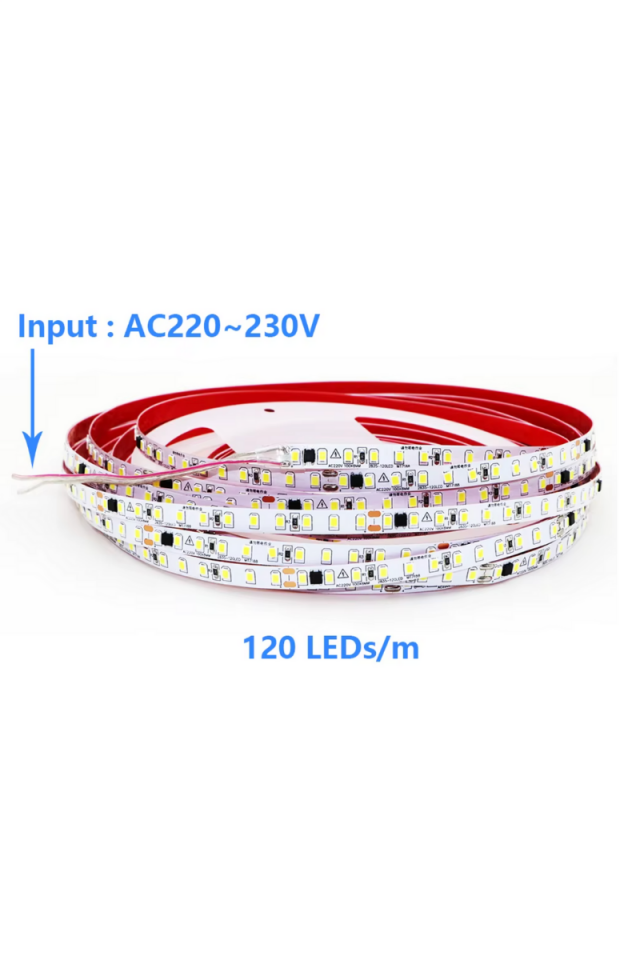 220 Volt Şerit Led Dim Edilebilir 10 Cm De Bir Kesilebilir Gün Işığı IP20 Şerit Led (10 Metre)