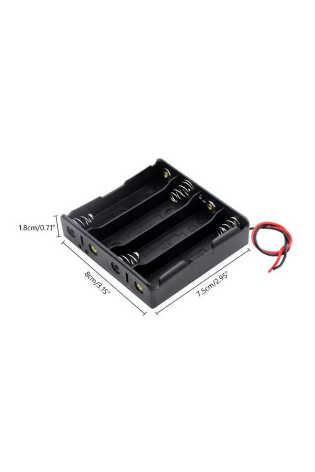 18650 4 lü Pil Yuvası Kablolu 3.7V Pil Tutucu Şarj Kutu Aparatı (5 Adet)