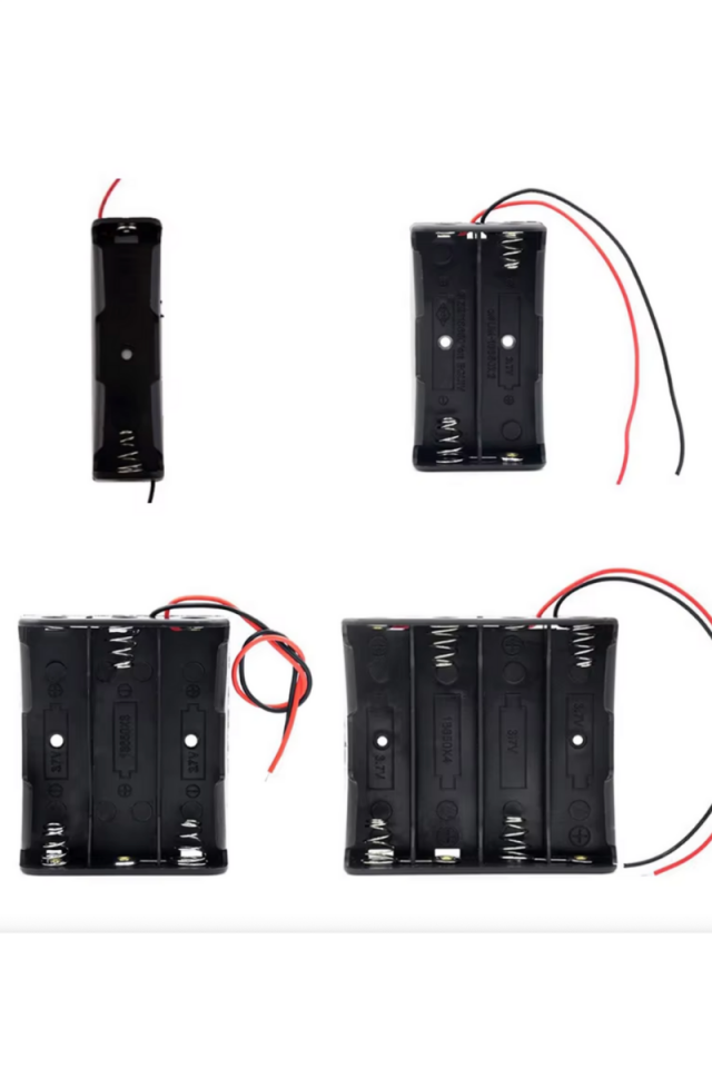 18650 4 lü Pil Yuvası Kablolu 3.7V Pil Tutucu Şarj Kutu Aparatı (5 Adet)