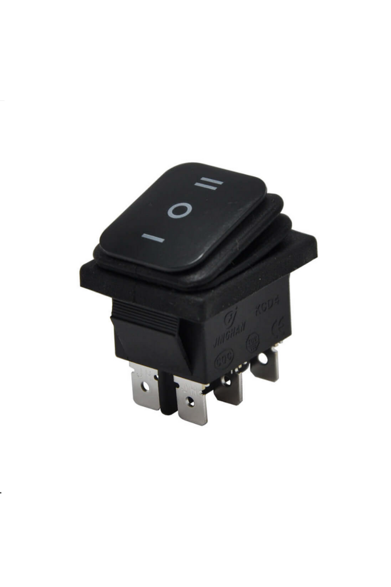 Kare On-Off-On Işıksız Geniş Anahtar Siyah 6 Pinli Körüklü Kalıcılı Switch  (5 Adet)