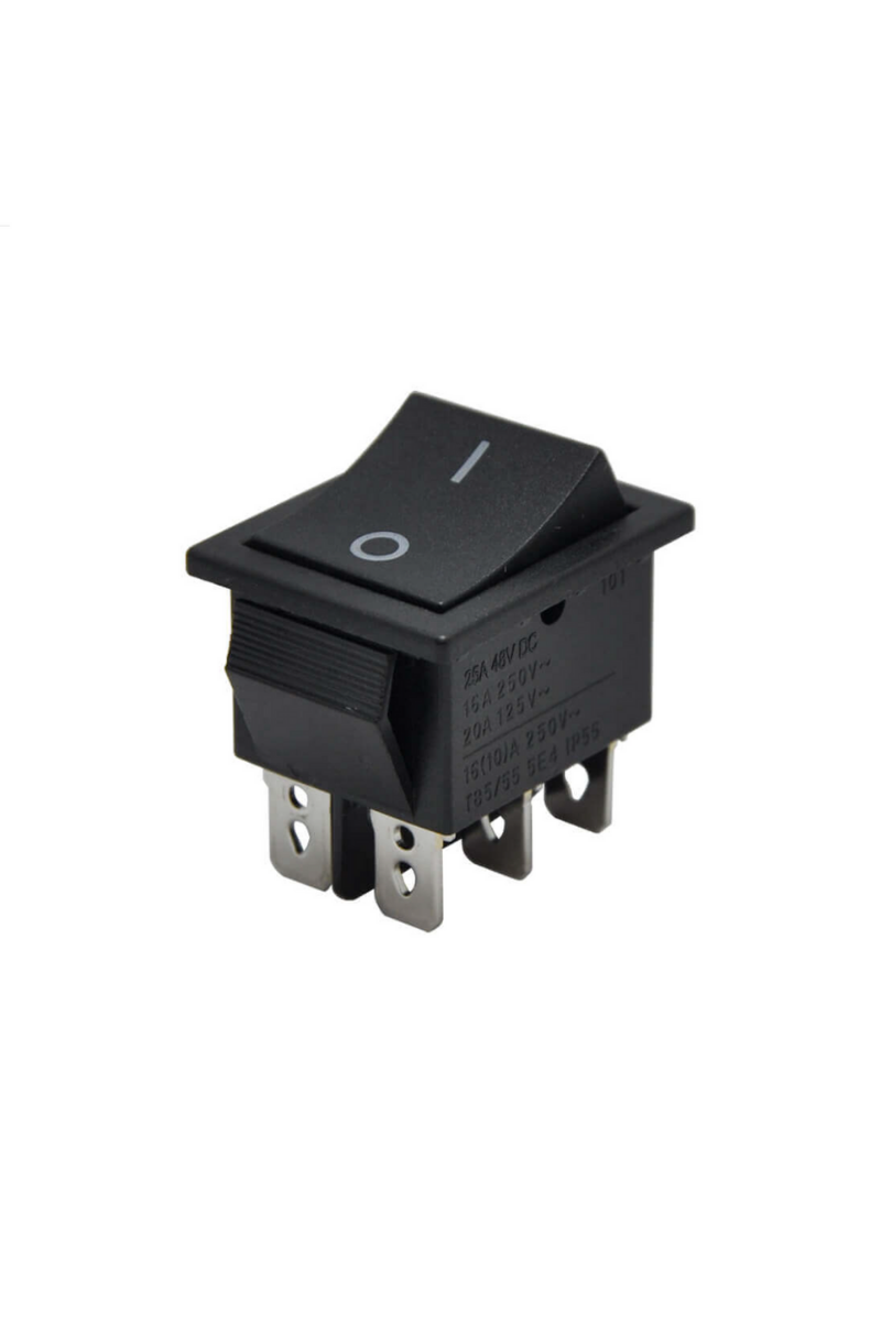 Kare Off-On Işıksız Geniş Yaylı Anahtar Siyah 6 Pinli Yaylı Switch  (5 Adet)