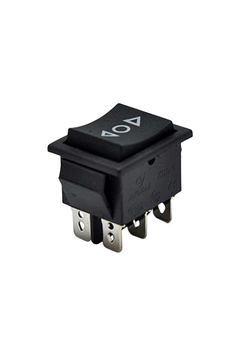 Kare (On)-Off-(On) Işıksız Geniş Yaylı OK İşaretli Anahtar Siyah 6 Pinli Yaylı OK Yönlü Switch (5 Adet)